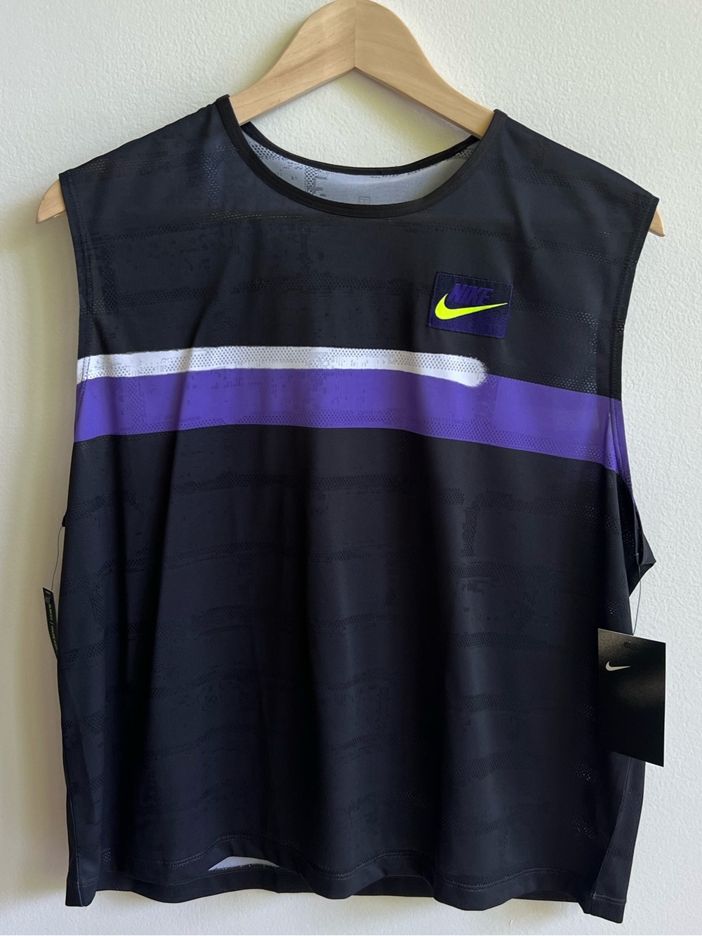 Nike Court Slam Dri-Fit Women’s Size XL Tennis Tank Top US Open Black Purple NWT